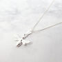 Dainty Minimalist Butterfly Pendant Silver Necklace, thumbnail 1 of 4
