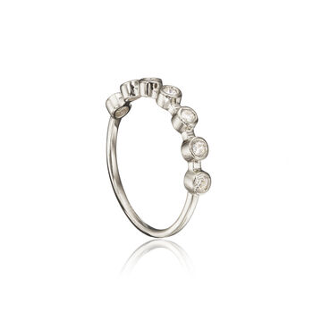 Silver/Gold Round Diamond Style Half Eternity Ring, 5 of 9