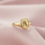 Floral Engraved Initial Signet Ring, thumbnail 4 of 9