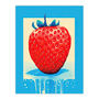 Single Strawberry Bright Fun Kitchen Wall Art Print, thumbnail 6 of 6