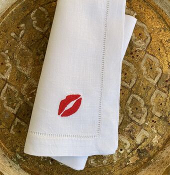 Embroidered Kiss Napkin, 4 of 7