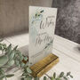 Botanical Personalised Leave Your Wishes Acrylic Sign Opaque A5 Wedding Guest Book Sign, thumbnail 3 of 6