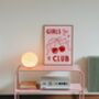 Girls Club Wall Art Print Pink Bows Cherries, thumbnail 3 of 10