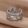 Celestial Star Moon Beaded Adjustable Ring Open Band, thumbnail 3 of 3