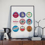 Aston Villa Beer Mats Print, thumbnail 1 of 4