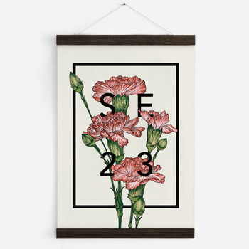 Personalised Carnations Botanical Flower Print, 6 of 8