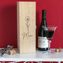 Personalised Birth Flower Wine Box Birthday Gift For Mum Her, thumbnail 1 of 11