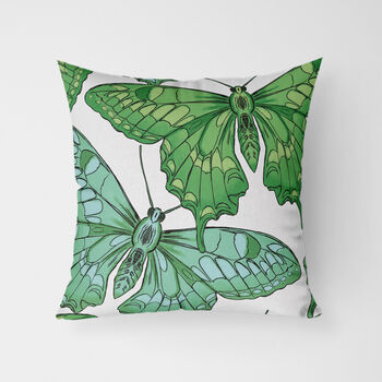 Green Butterflies Water Resistant Outdoor Cushion, 3 of 3