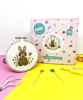 Cute Bunny Mini Cross Stitch Kit, 2 of 3