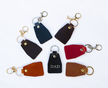 Handmade Personalised Leather Keyring Made In Britain Boxed, 3 of 6