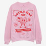 Lucky Day Fortune Cookies Unisex Pink Sweatshirt, thumbnail 4 of 4