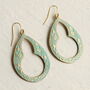 Gold Turquoise Antique Hoop Earrings, thumbnail 4 of 9