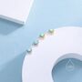 Vintage Aqua Green Opal Flower Cz Stud Earrings, thumbnail 8 of 12