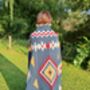 Navy Blue Aztec Blanket And Furniture Throw, thumbnail 7 of 11