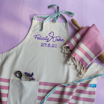 Personalised Kitchen Apron, Tea Towel, Christmas Gift For Her, 6 of 12