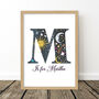 Sun Moon And Stars Personalised Initial Print, thumbnail 9 of 11