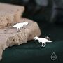 Sterling Silver T Rex Tyrannosaurus Dinosaur Stud Earrings, thumbnail 4 of 12