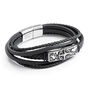 Personalised Travel Compass Stacked Leather Bracelet, thumbnail 4 of 5