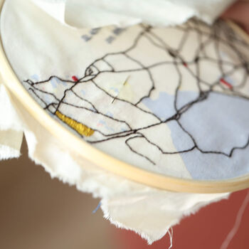 'The Place We Met' Location Map Embroidery Kit, 2 of 4