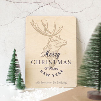 Personalised Christmas Card, Wooden Christmas Card, 7 of 9