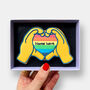 Personalised Rainbow Heart Hands Letterbox Cookie, thumbnail 1 of 8