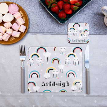 Rainbows Personalised Placemat, 3 of 4
