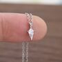 Sterling Silver Extra Tiny Rhombus Kite Cz Necklace, thumbnail 5 of 12