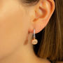 Sterling Silver And Rose Gold Ball Hoop Stud Earrings, thumbnail 3 of 4