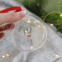 Couples Personalised Mistletoe Glass Christmas Bauble, thumbnail 5 of 8