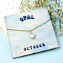 Gold Plated October Opal Necklace Card, thumbnail 1 of 7