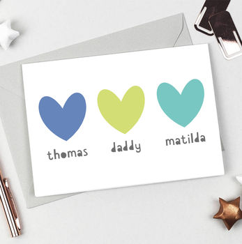 Personalised Sibling Heart Father's Day Card, 3 of 7