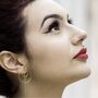 Double Circle Gold Plated Silver Ear Pin Stud Earrings, thumbnail 1 of 3