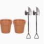 Plant Pot Egg Cup Set With Shovel Spoons, thumbnail 2 of 3