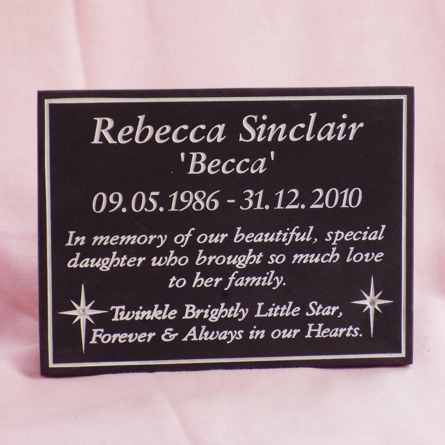personalised slate memorial plaque by england signs