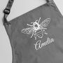 Personalised Bee Apron In Grey, thumbnail 3 of 5