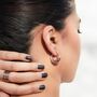 High Polished Gold Plated Sterling Silver Ridged Hoop Earring, thumbnail 4 of 7