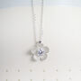 April Birthstone Diamond Colour Cz Silver Necklace, thumbnail 3 of 4