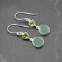 Peridot Jade Earrings: Gold Or Silver, Dangle Drop, thumbnail 8 of 10