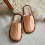 Men's Leather Mule Slippers Beige, thumbnail 3 of 4
