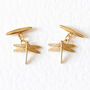 Dragonfly Cufflinks – Silver/Gold Vermeil Plated, thumbnail 1 of 6