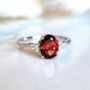 Garnet Ring In Sterling Silver And Gold Vermeil, thumbnail 1 of 10