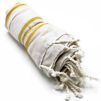 Hammam Yellow Striped Cotton Towel, 3 of 4