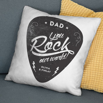 'You Rock My World' Personalised Cushion, 2 of 7