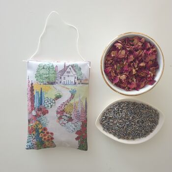Lavender Sachet With Cottage Garden Print, Decorative Gift For Garden Loving Friends, 6 of 9