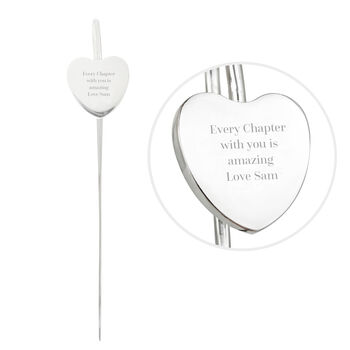 Personalised Engraved Silver Heart Bookmark, 4 of 5