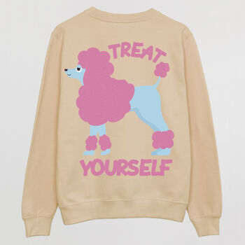 Treat Yourself Poodle Men's Slogan Sweatshirt, 6 of 6