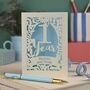 First Anniversary Card One Year Paper Anniversary, thumbnail 3 of 6