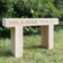 Engraved Oak Sleeper Bench, thumbnail 3 of 6