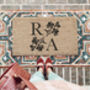 Personalised Floral Initials Doormat Couples Home Gift, thumbnail 1 of 2