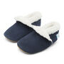 Dotty Fish Navy Soft Suede Baby And Toddler Slippers, thumbnail 5 of 8